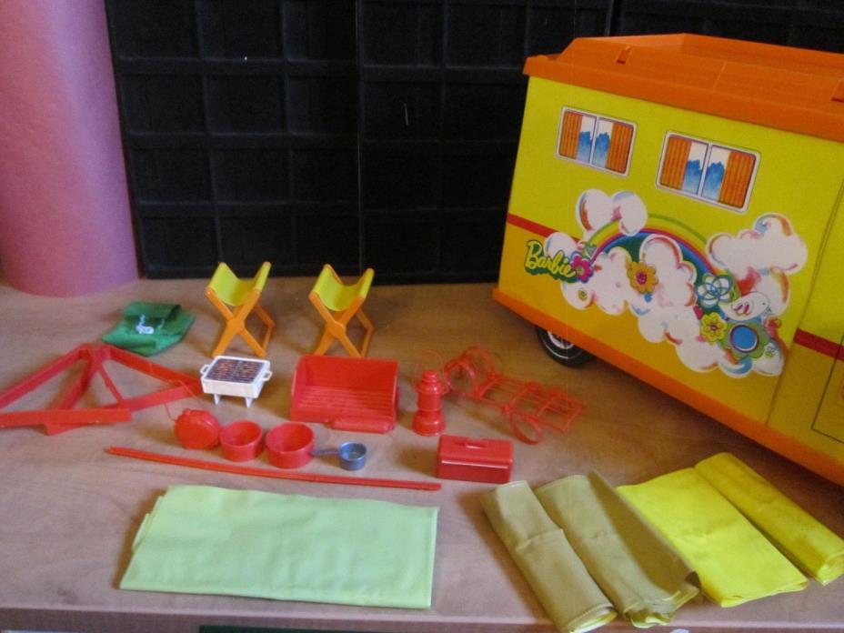 1970 Barbie Country Camper With 22 Original Accessories-Excellent Condition