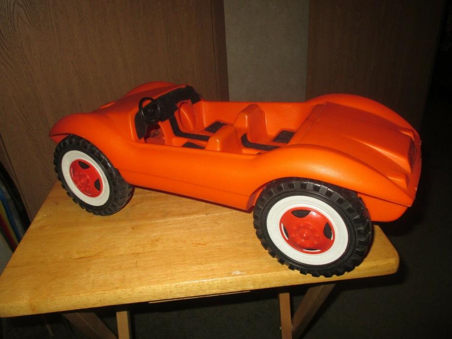 Vintage W. Germany Sand Buggy Orange Barbie Doll Toy Race Sports Car Big Plastic