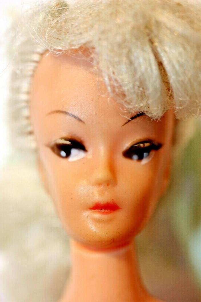 Vintage Barbie Clone Platinum Hair @ Handmade Dress with Pearls