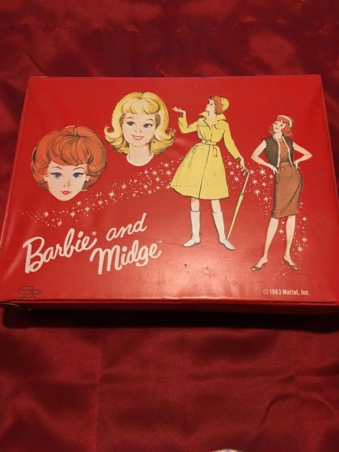 Vintage Barbie and Midge Case & Clothes 1963 Very Good Condition Original Owner