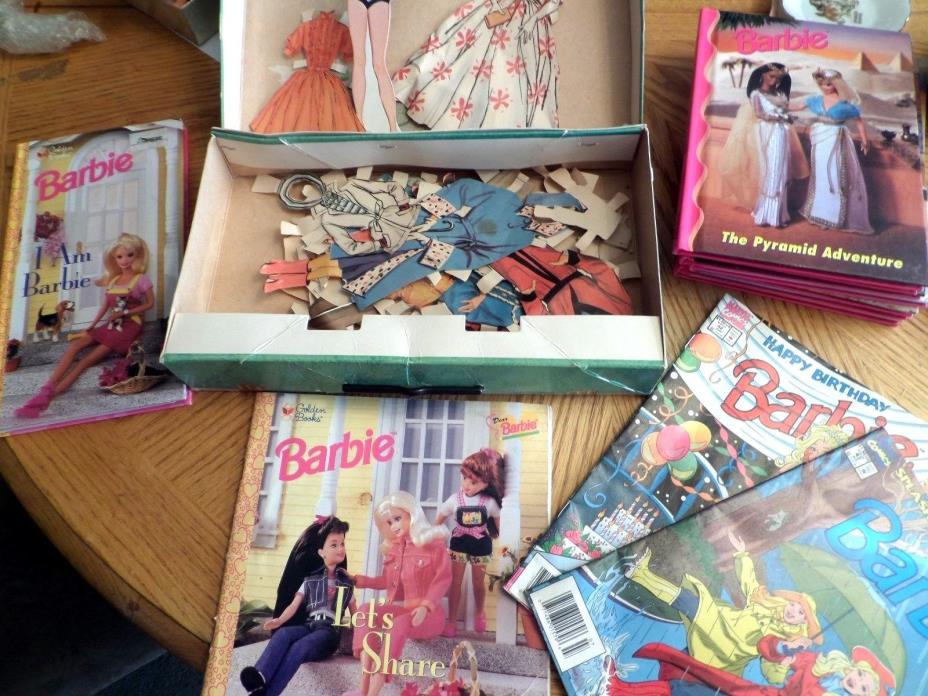 Vintage Barbie Book Lot Books COMICS PAPER DOLL CASE