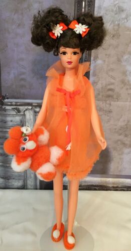 Vintage Reproduction Ooak Francie Barbie Doll Wearing Vintage Snooze News Outfit