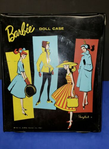 Vintage Barbie doll wardrobe Carrier bag, box, Black.
