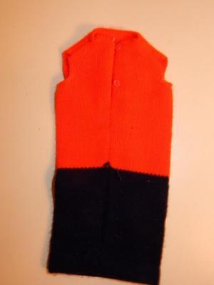 Vintage Mattel Barbie Doll 1478 SHIFT INTO KNIT ORANGE BLUE DRESS TAGGED