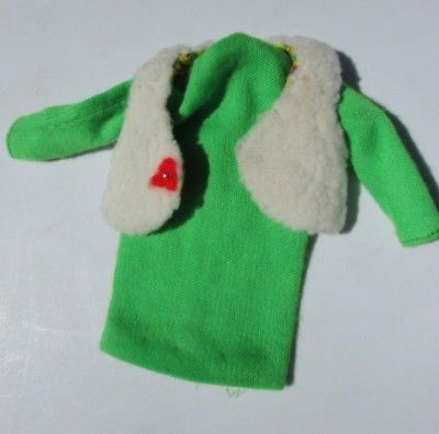 Vintage Barbie Doll Important Investment Green Dress Yellow Vest #1482 Mod