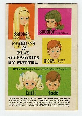 Vintage Mattel 1965 Barbie Skipper Skooter Ricky Fashions & Accessories Catalog