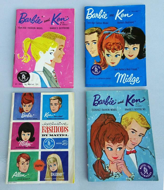 LOT 4 BARBIE & KEN FASHIONS VTG BOOK Booklet Mini-Catalog Pamphlet Brochure doll