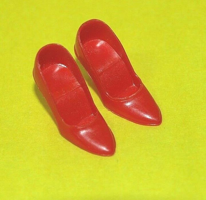 Vintage Barbie Doll RED CLOSED TOE JAPAN SHOES HEELS, PERFECT COMPLETERS
