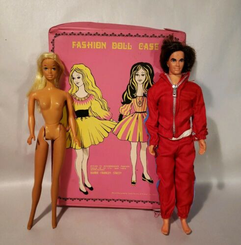 Vintage Malibu Barbie 1966  Mod Ken 1968 rooted hair w. Vintage Case