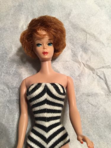 1960'S 1ST ISSUE ORIGINAL VINTAGE TITIAN REDHEAD BUBBLE CUT BARBIE IN OSS
