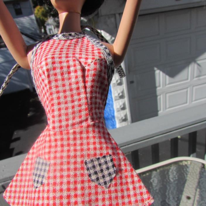 Vintage Barbie Doll Clone Dress Gingham Tennis Babette Bild Lilli N/M Gorgeous