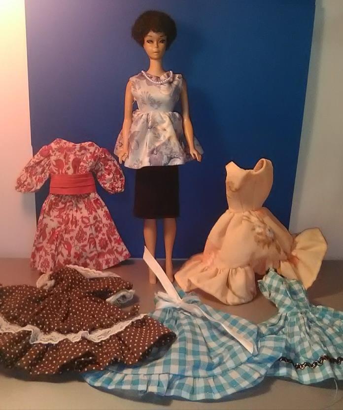Vintage Brunette Black Bubblecut Barbie Doll, Barbie Body, American Girl Face