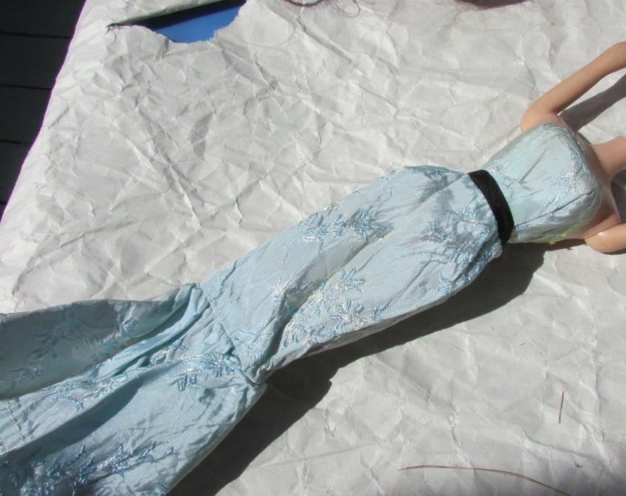 Vintage Barbie Doll Clone Gown Evening Taffeta Mermaid Blue Bild Lilli Babette