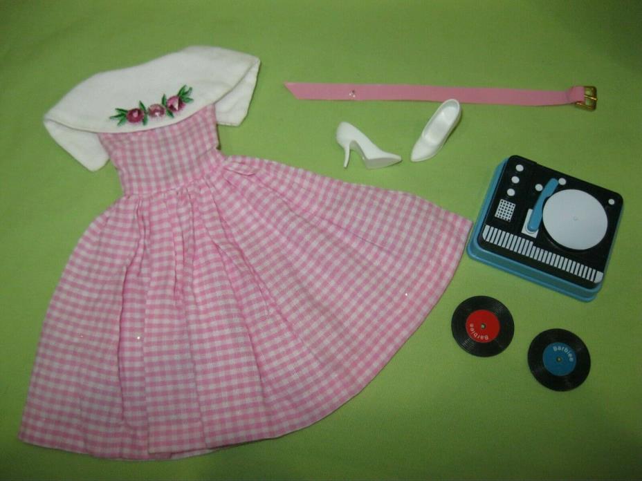 Vintage REPRO Barbie Collector DANCING DOLL Fashion OUTFIT w/Belt Shoes Records+