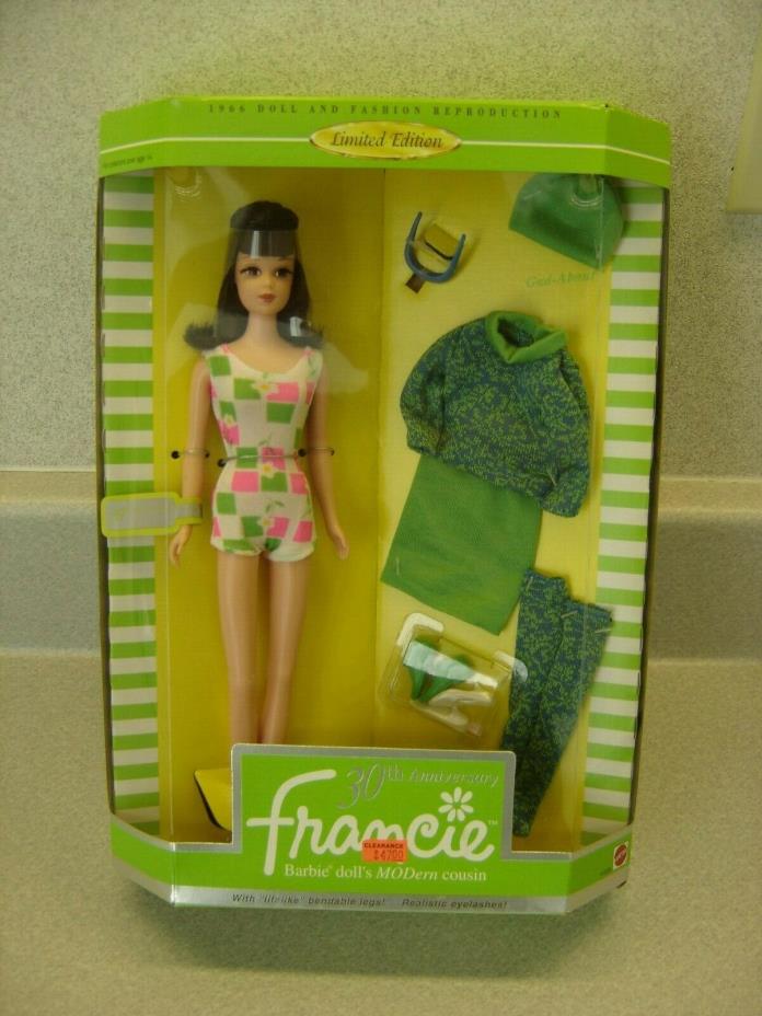 Barbie 1966 Repro Francie Doll & Fashion LE 11” 30th Ann. 1996 MIB!