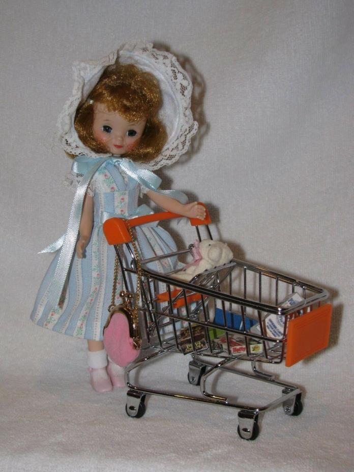 Metal Grocery Cart W/Accessories & Bear Perfect Size For 8