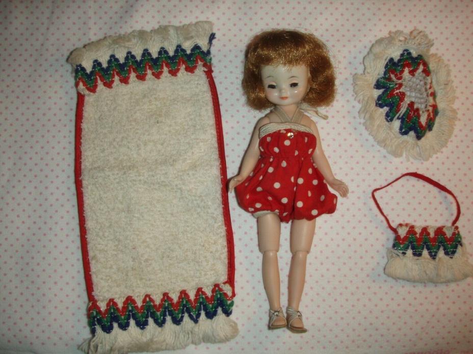 Vtg  Betsy McCall Doll SUN N SAND OUTFIT COMPLETE W SANDALS 50S NO DOLL
