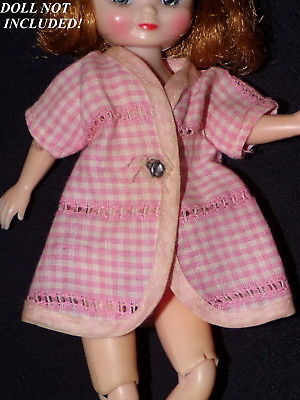 Vintage Tiny Betsy McCall Size Pink Gingham Pierced Robe Cute