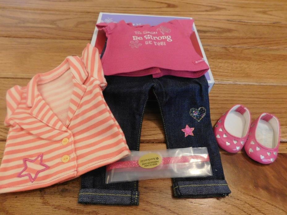 AMERICAN GIRL TRULY ME BRIGHT STRIPES OUTFIT NEW IN BOX FREE SHIPPING RETIRED