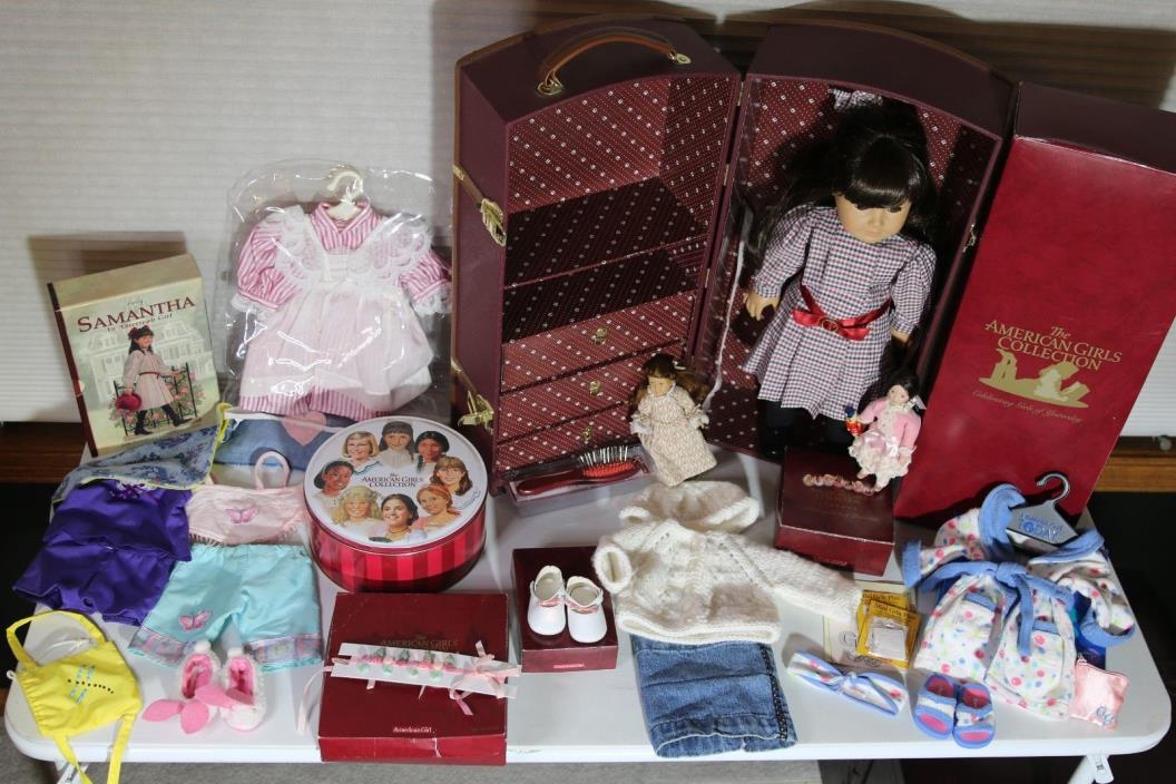 American Girl RETIRED SAMANTHA HUGE Collections; Doll, Trunk, Clothes & More!