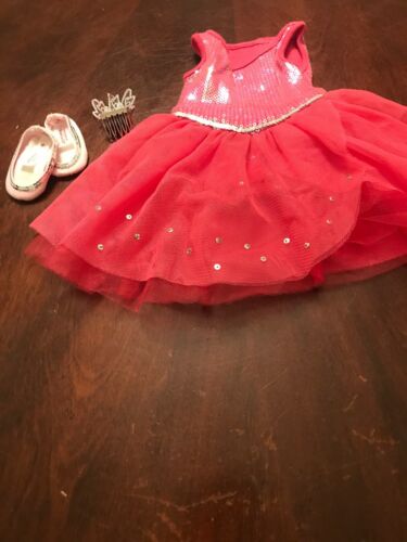 American Girl Doll Isabelle Leotard Dress & Hair Clip & Ballet Slippers Outfit
