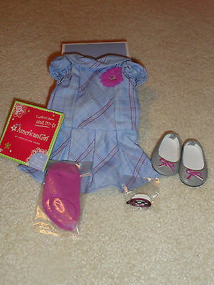 AMERICAN GIRL MYAG SWEET SCHOOL DRESS OUTFIT + CHARM COMPLETE RETIRED NEW IN BOX