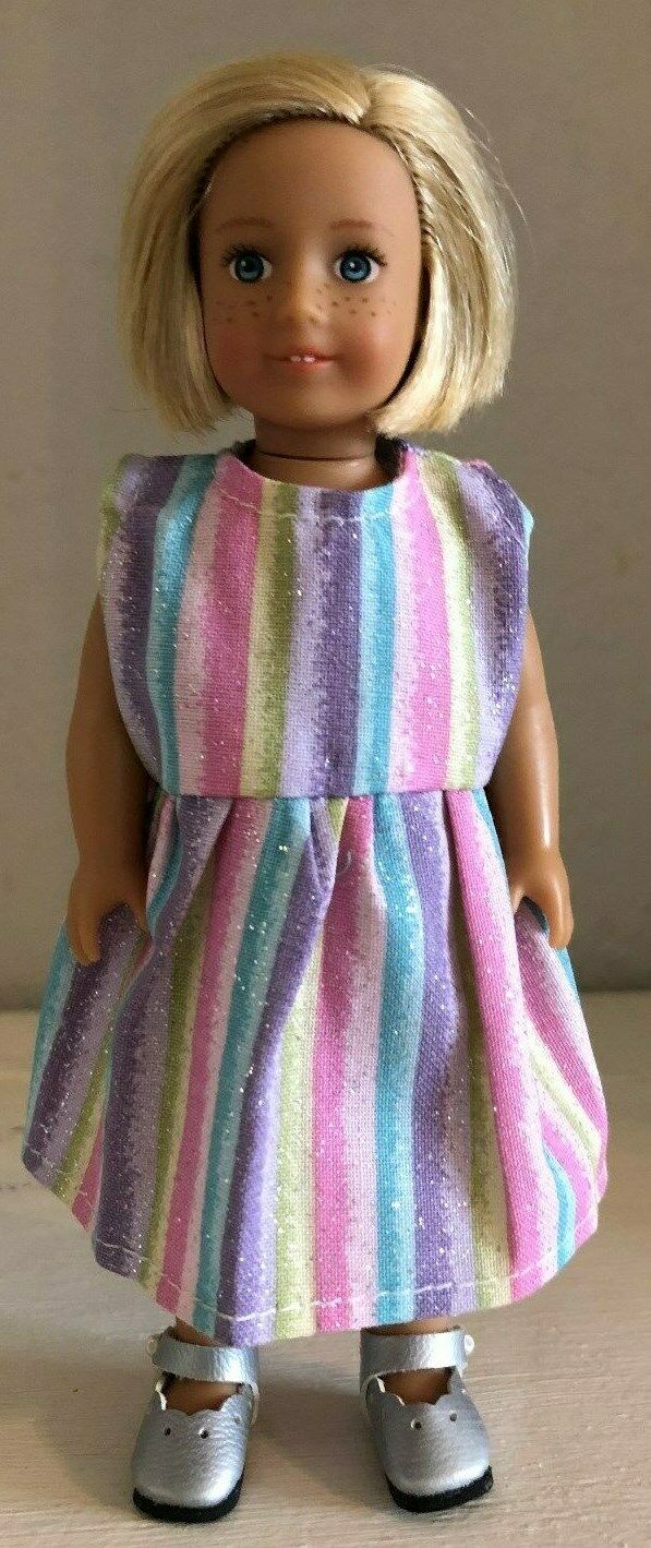 American Girl Mini Doll Kit, Wearing a Beautiful Dress and awsome Silver Shoes