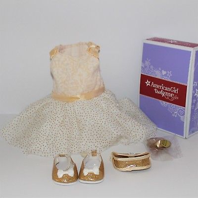 American Girl Gorgeous Gold Holiday Dress Outfit  NIB NEW with Box