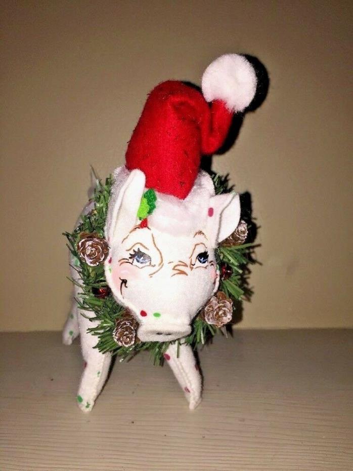 ANNALEE CHRISTMAS PIG Swine Hog 8