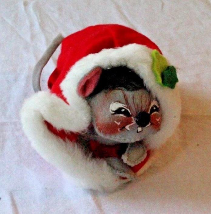 Annalee Mouse In Santa Hat Doll 1965 Original Vintage