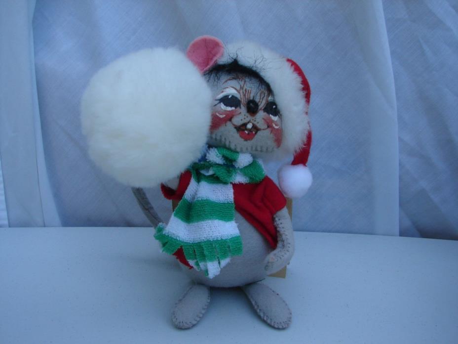 Annalee Doll Christmas Gray Mouse with Snowball 7