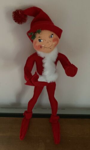 2003 Annalee Doll - Red Christmas Elf - 14 Inches