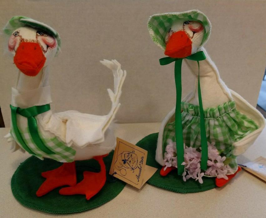 1989 Annalee Doll Country Spring Geese #1573 & #1574 with Tags