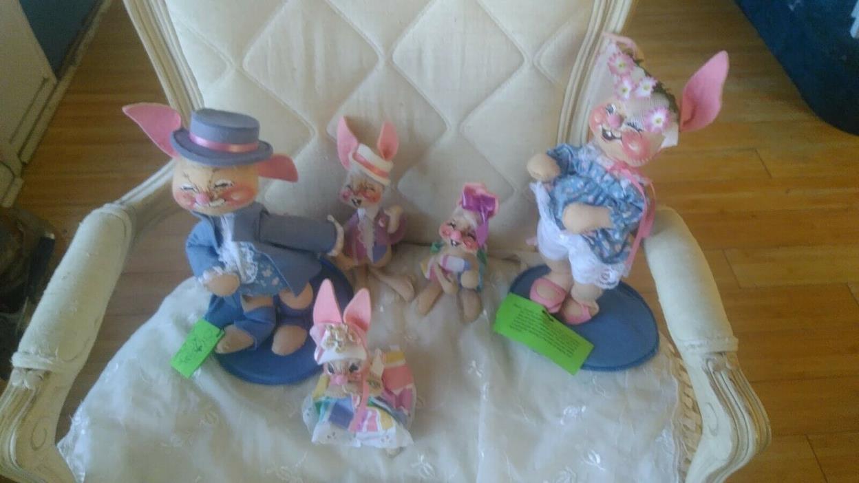 Annalee Easter Bunny Mr.& Mrs Rabbit & Family 1976 RARE