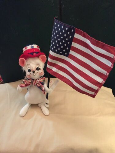 2005 Annalee Mobilitee Patriotic 4th Of July Mouse “Uncle Sam” Doll