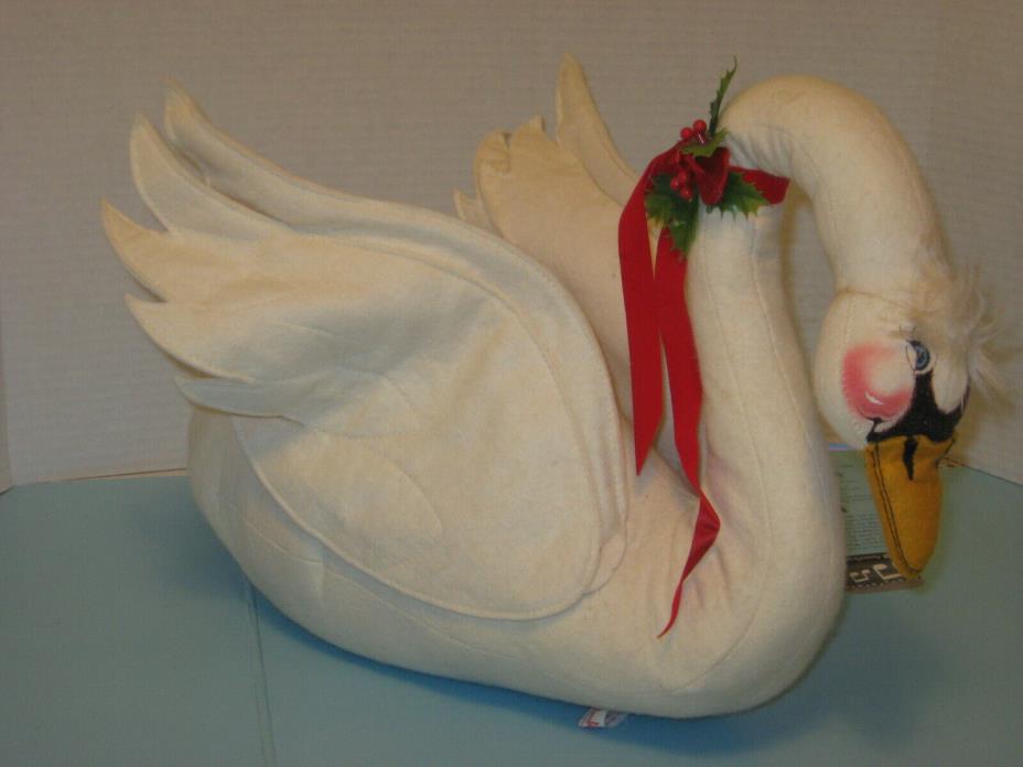 1989 Annalee Mobility Christmas Swan Felt Doll 19