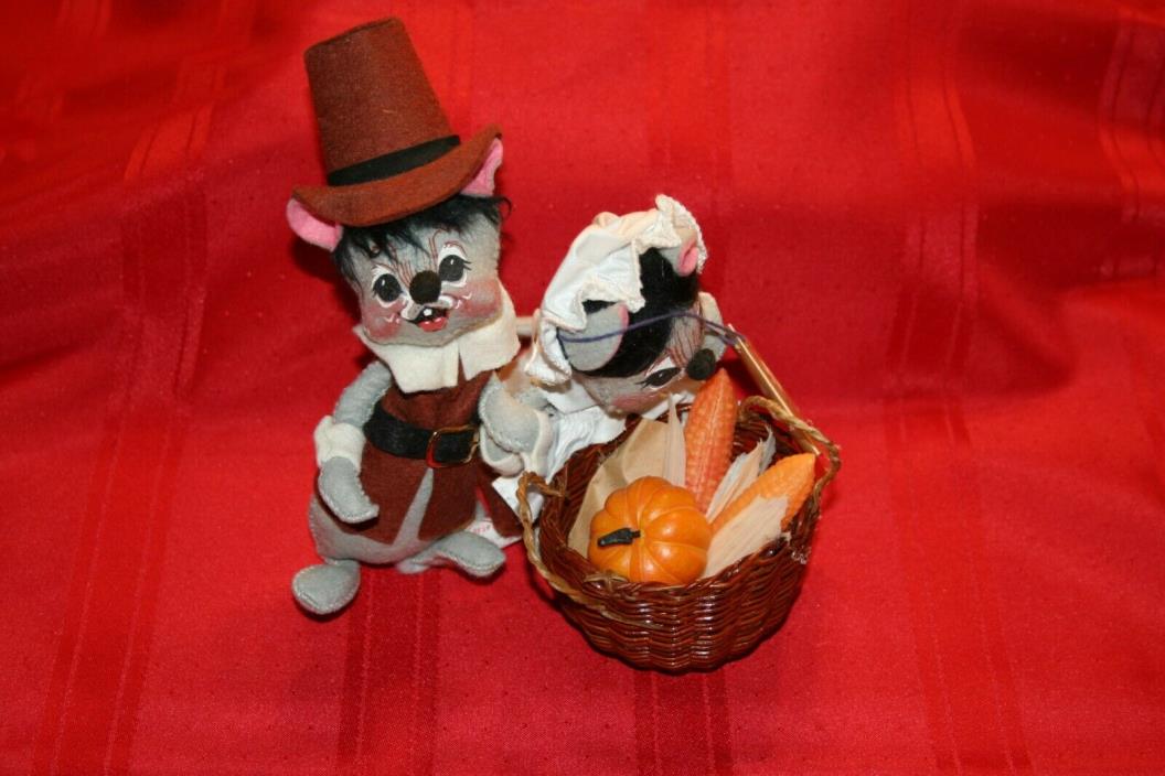Thanksgiving Feast, Annalee Moilitee Doll Mouse Set, 1965