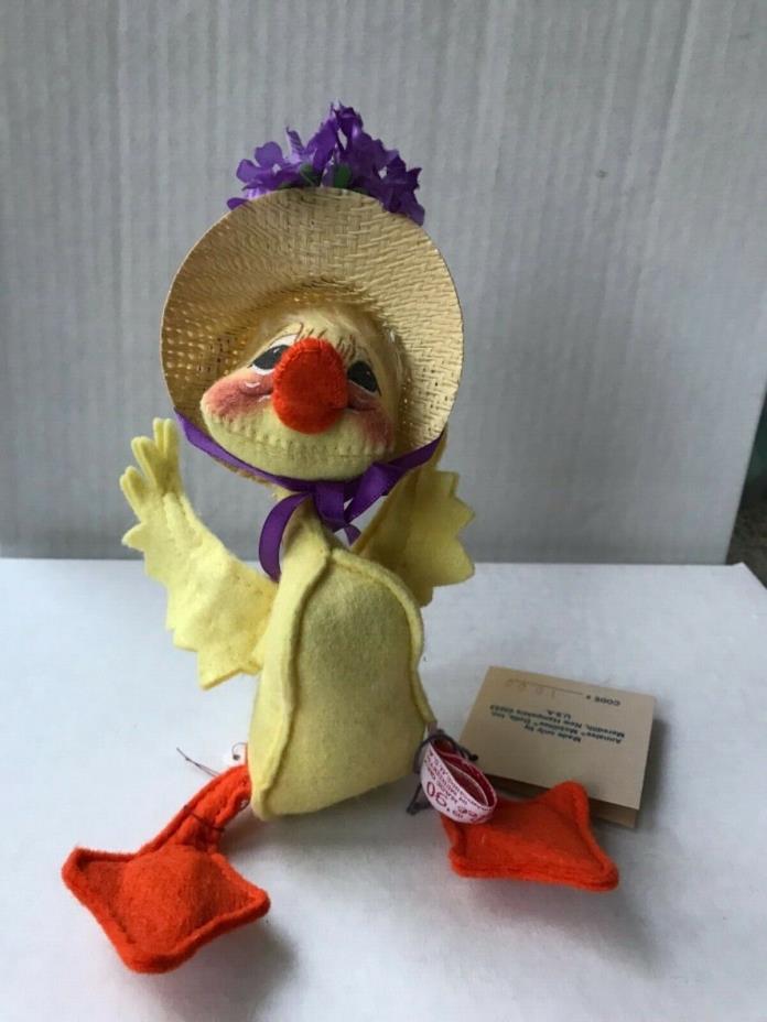 Vintage Annlee Dolls 1990 Easter Girl Duck w/  Bonnet