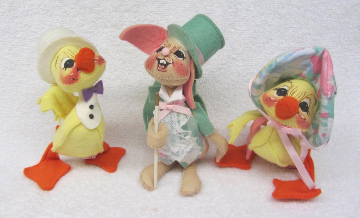 3 ANNALEE EASTER Parade DUCK & Rabbit Bunny 1994 & 1995
