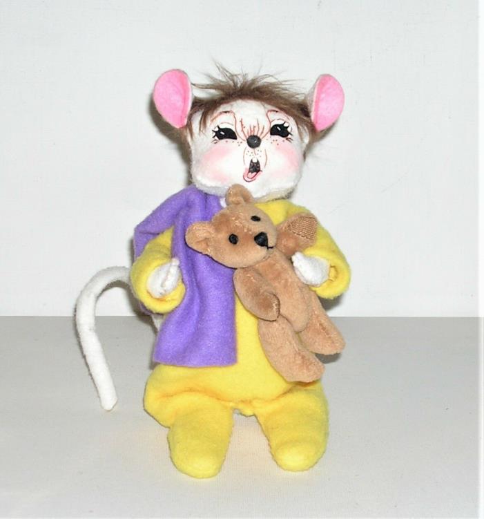 Sweet Annalee Sleepy Mouse w/ Teddy Bear, PJ's & Blanket, 75th Anniversary 2010