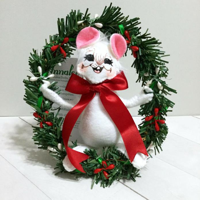 Annalee Evergreen Mouse Doll Christmas Wreath Holiday 5