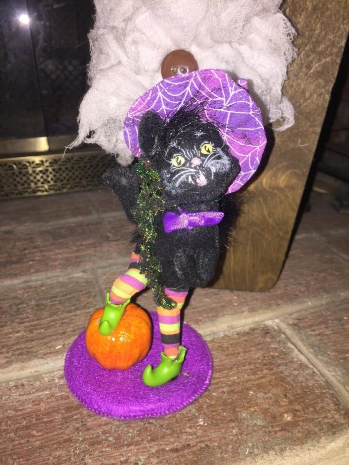 Annalee Collectible Retired Spooky Black Cat Halloween Pumpkin 7