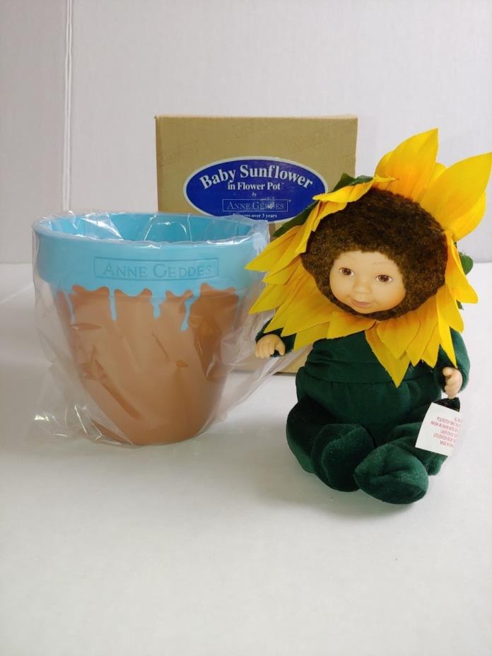 Anne Geddes Baby Sunflower in Flower Pot NIB