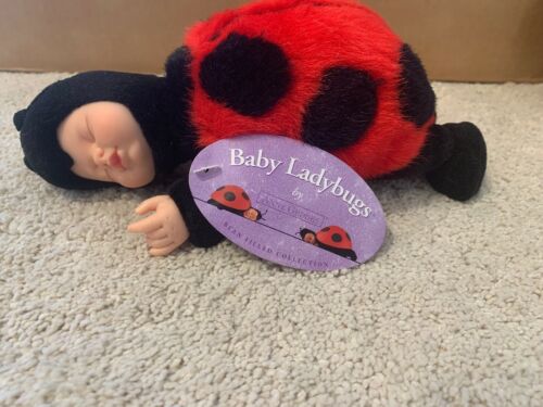 Anne Geddes Doll Baby Ladybugs Plush Bean Bag 1998 Stuffed NEW Tags Ladybug