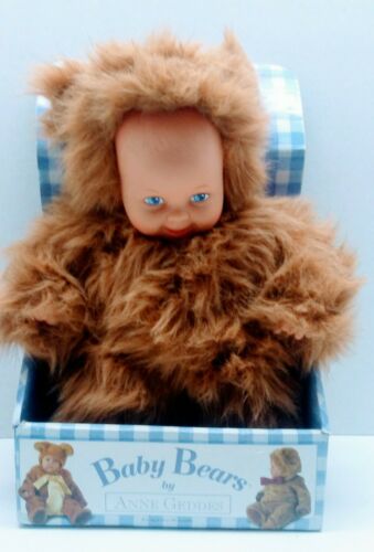 1997 Anne Geddes Baby Bear Toy Gift Lovey 13” Rare