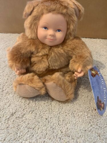 Anne Geddes Doll Baby Light Brown Bear Plush Bean Bag 1998 Stuffed NEW Tags