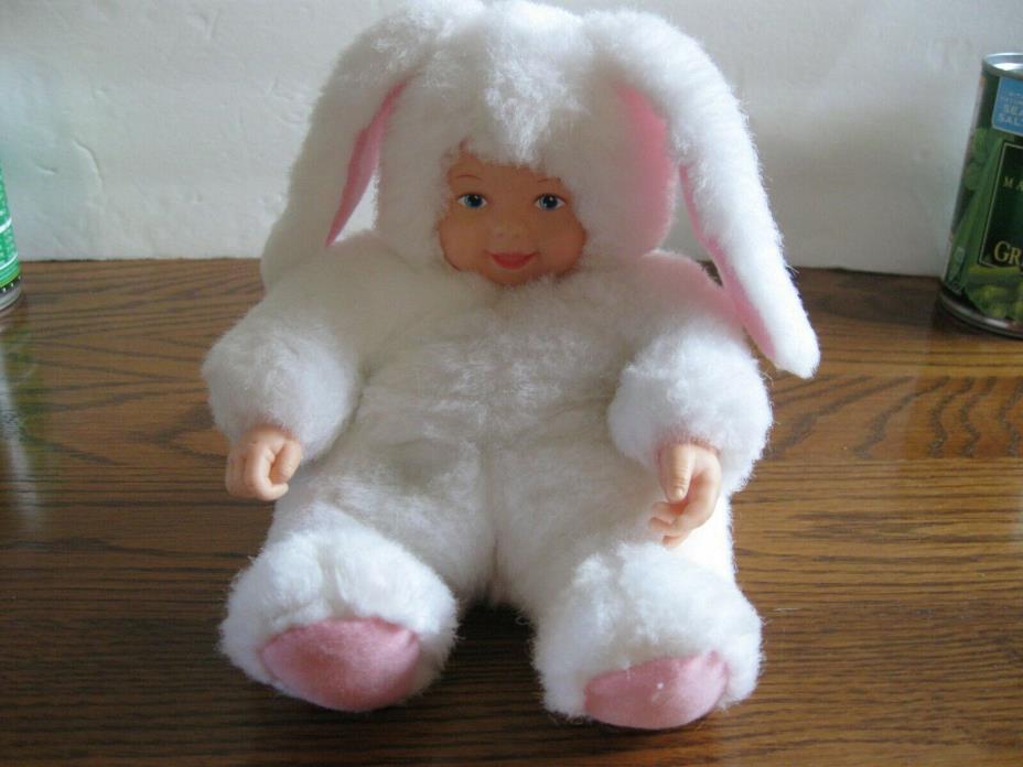 Anne Geddes Plush Baby Bunny Rabbit Vinyl Face and Hands ~ 8