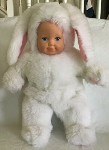 Vintage ANNE GEDDES BABY DOLL BUNNY RABBIT COSTUME Large 15” Plush Removable