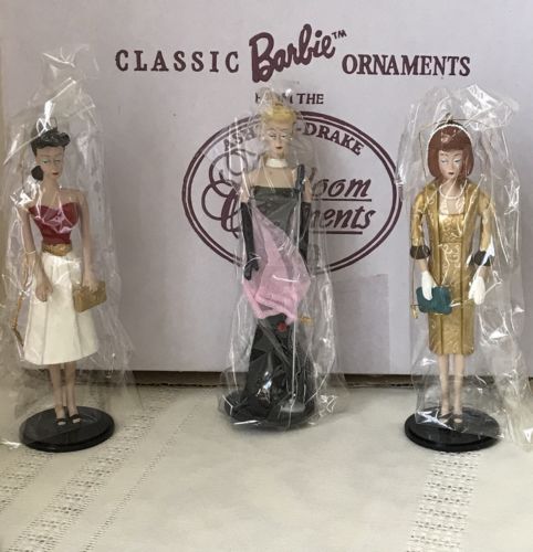 ??Classic Barbie Ornaments 1996 By Ashton-Drake Heirloom Ornaments Club 3/Set