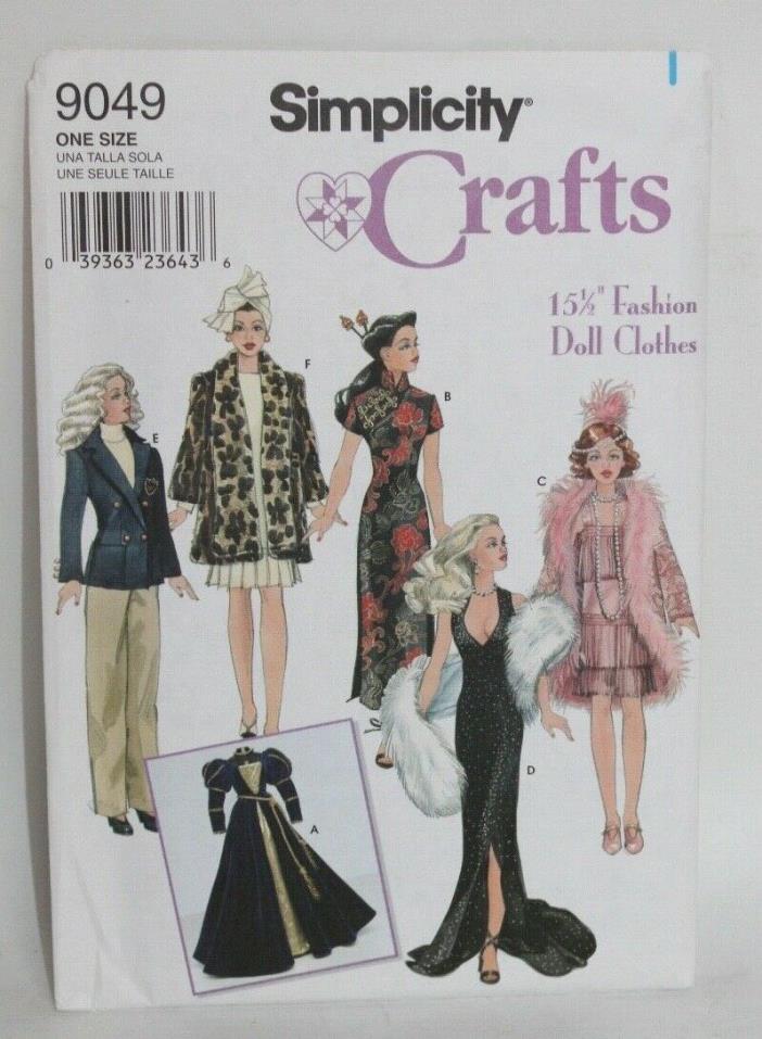 UNCUT DOLL CLOTHES SEWING PATTERN ~ Simplicity Crafts 9049 GENE 15 1/2